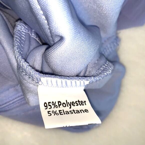 Sheer Mesh Long-Sleeve Corset Style Top With Cutouts Light Blue Size L 95% Polye - Picture 3 of 15